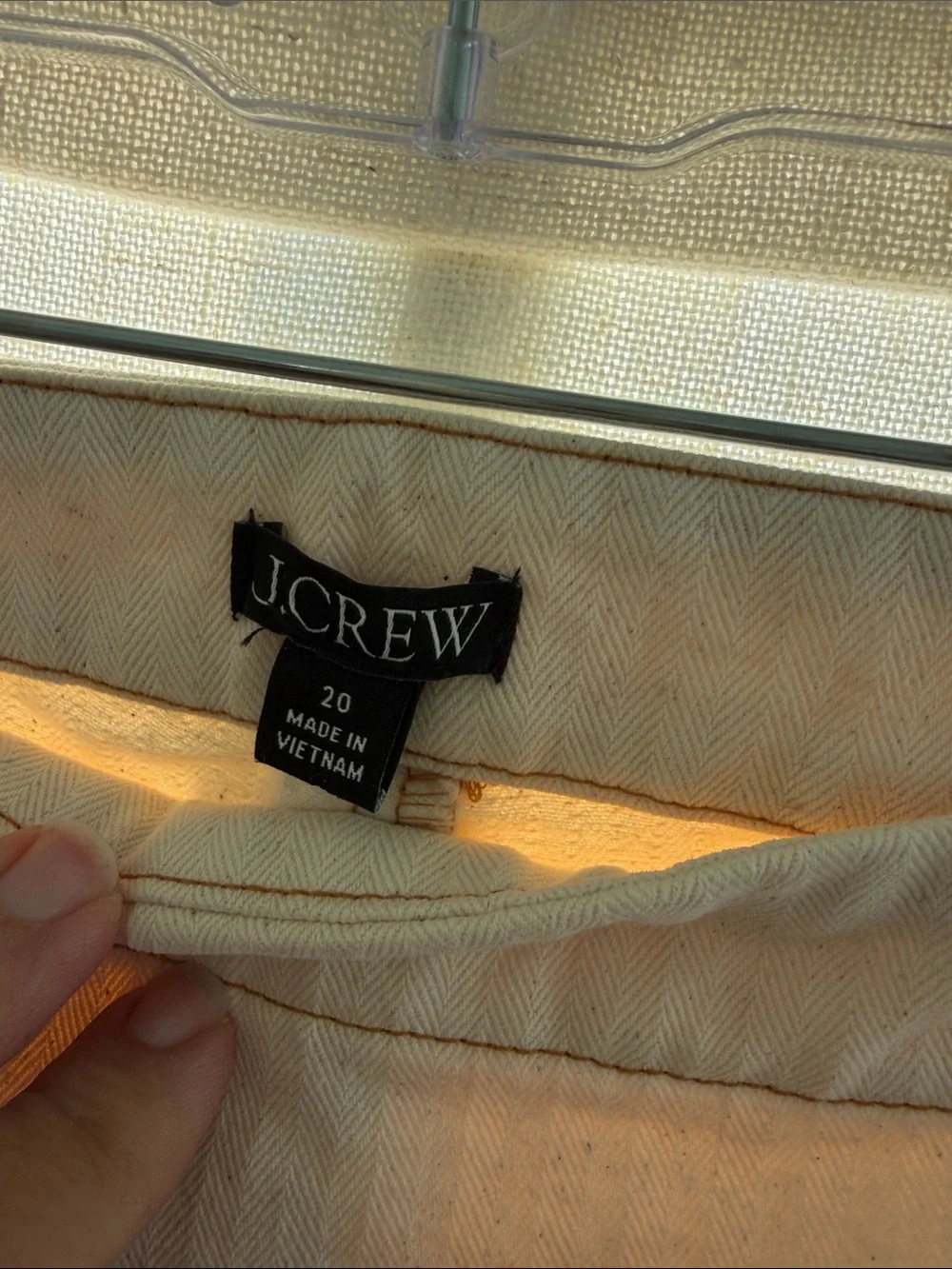J. Crew cream herringbone